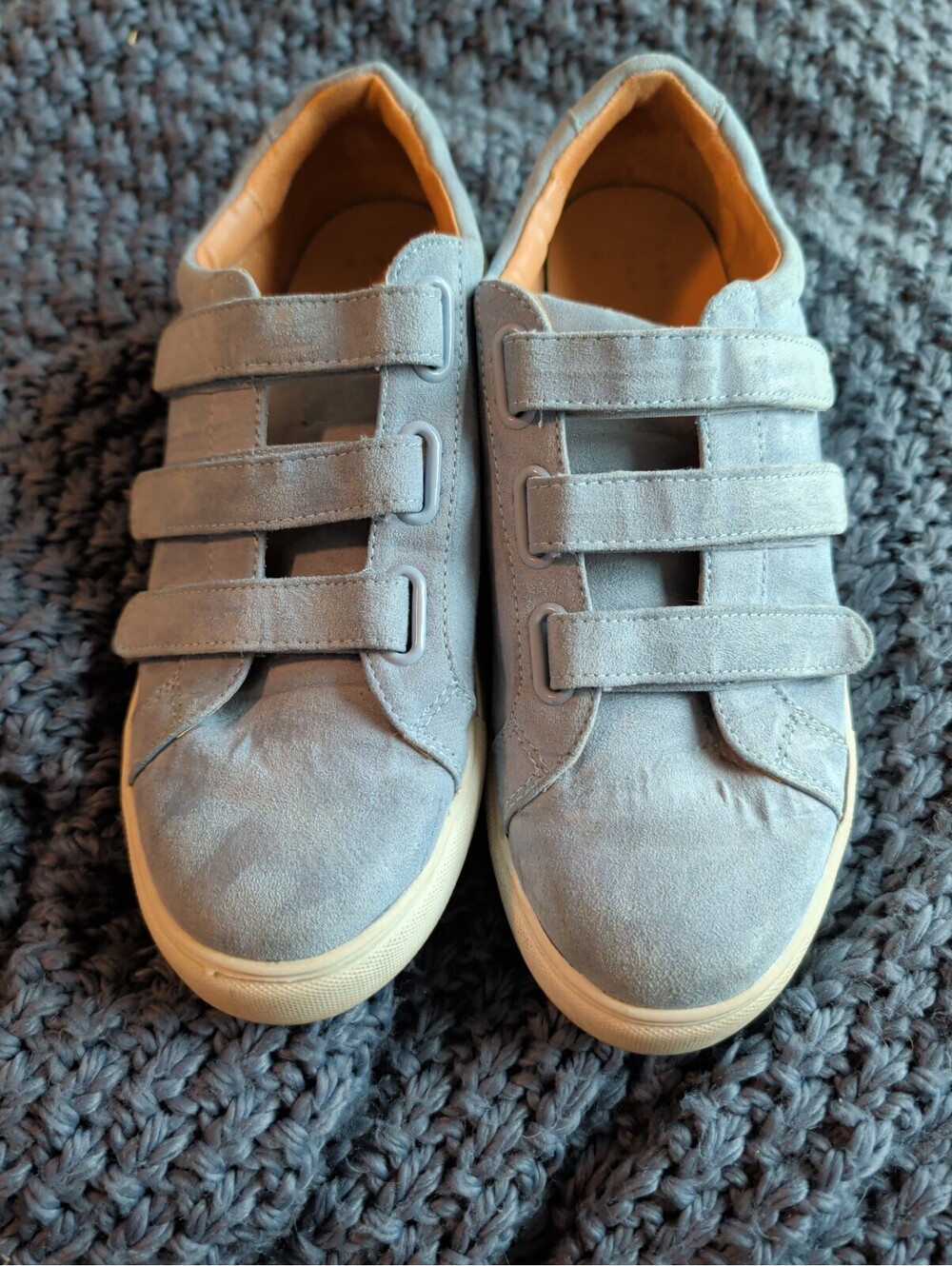 A New Day Women's Light Blue Sneakers With Hook And Loop Straps Size 8